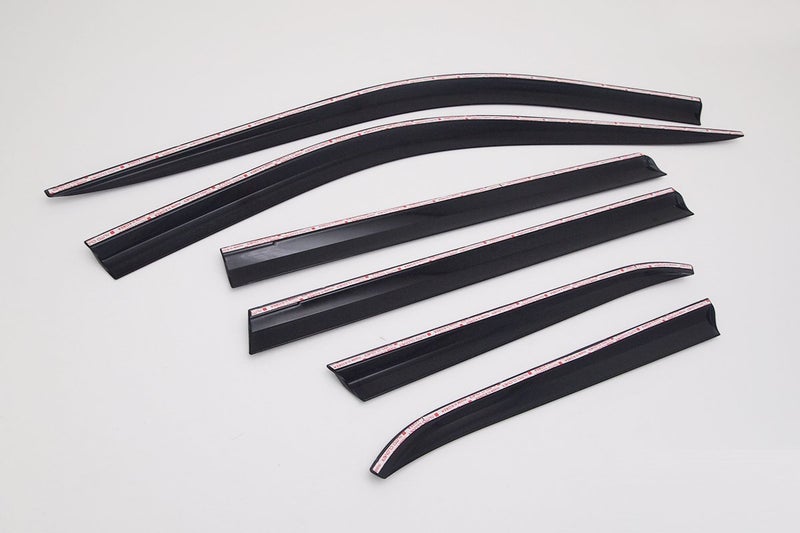 AUTO CLOVER AUTOCLOVER Tape-On Rain Guards Window Visors 6 Pcs Set for Jeep Grand Cherokee 2014 2015 2016 2017 2018 2019 2020 2021 / Window Deflectors, Out-Channel Vent Shades (Black) - Image 2